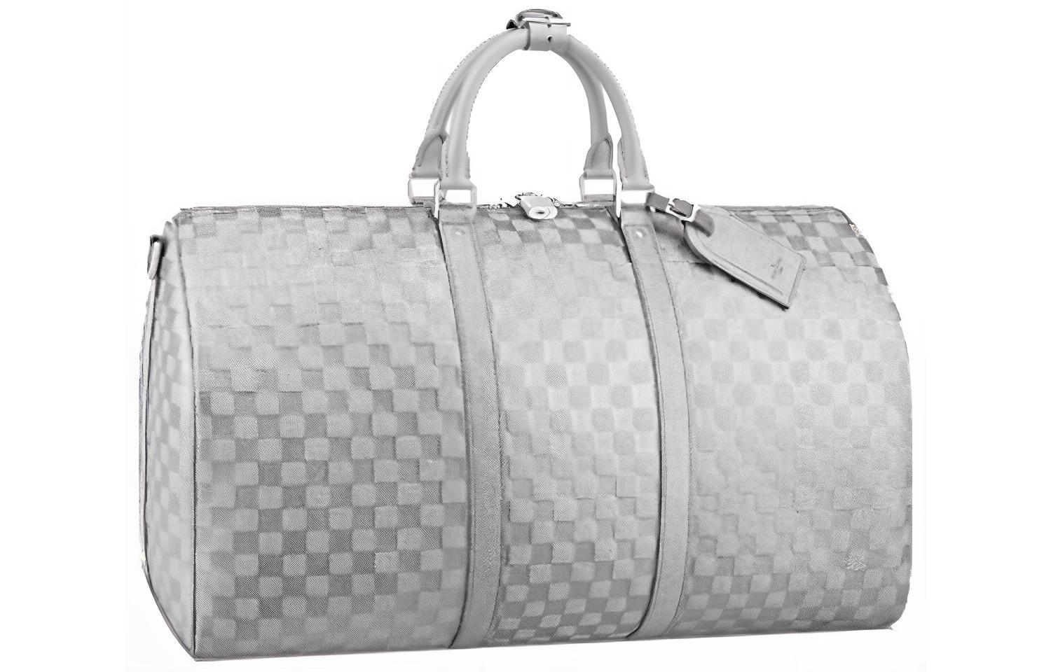 

LOUIS VUITTON Сумка Keepall 50B с блестками серебристого цвета