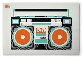 

Картина на холсте A.S. Création Ghetto Blaster цвет cremeschwarzweissorangeblau
