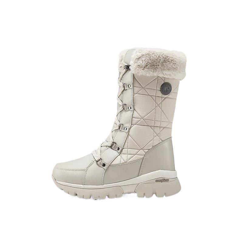 Ботинки женские Skechers Modern Comfort Thermal стеганые до колена, белый