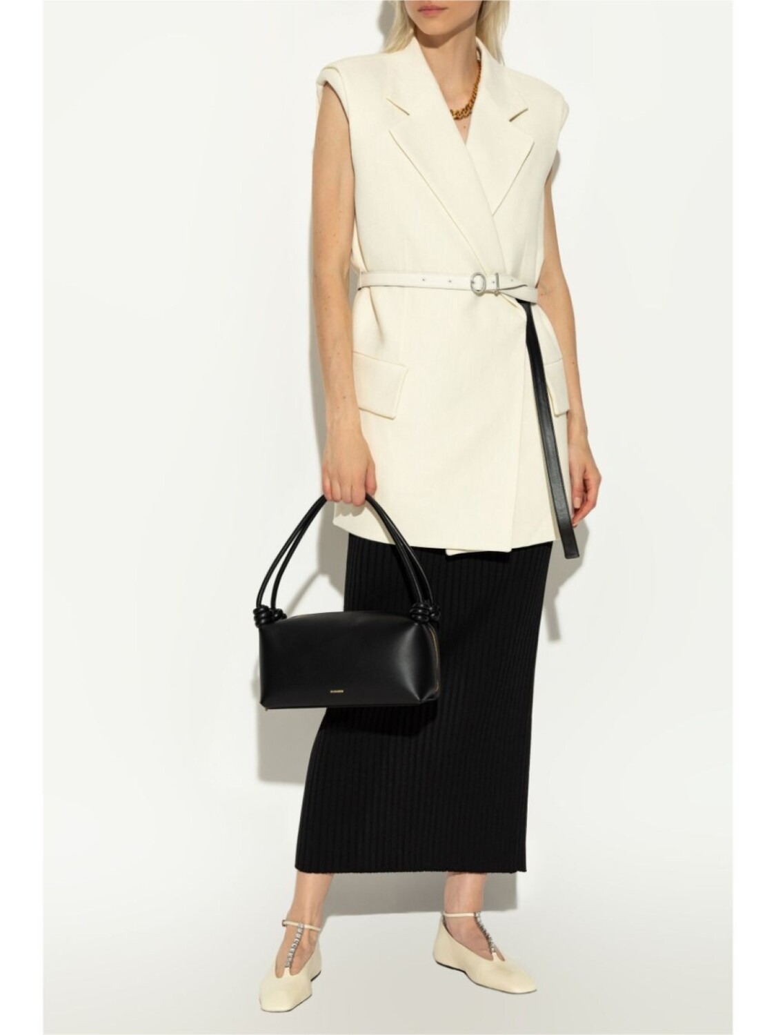 Jil Sander юбка-карандаш из трикотажного полотна, черный — фото 2