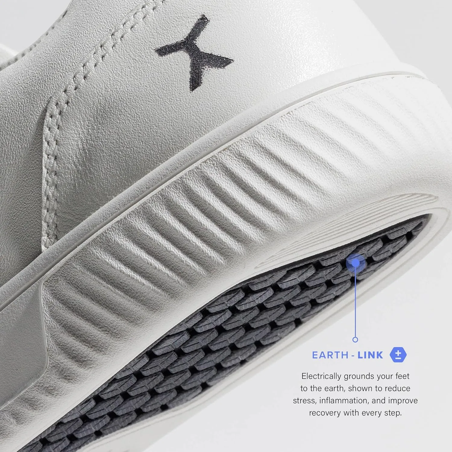 Кроссовки FLUX FOOTWEAR Adapt Leather Trainer - модель из натуральной кожи с нулевым перепадом высоты подошвы, широким носком и гибким протектором, идеально подходящая для ходьбы, повседневной носки и городского стиля жизни, белый — фото 3