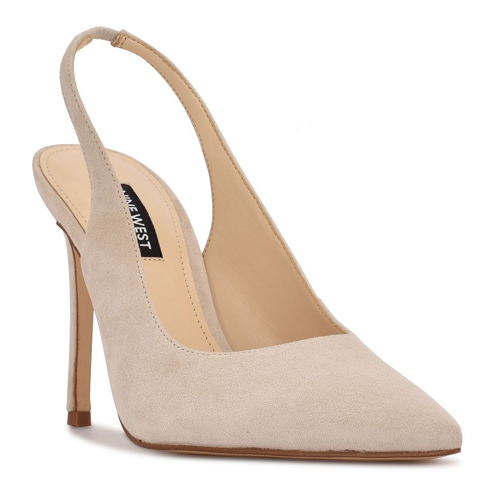 

Женские туфли-лодочки Nine West Feather с ремешком на спине, цвет Light Beige Suede