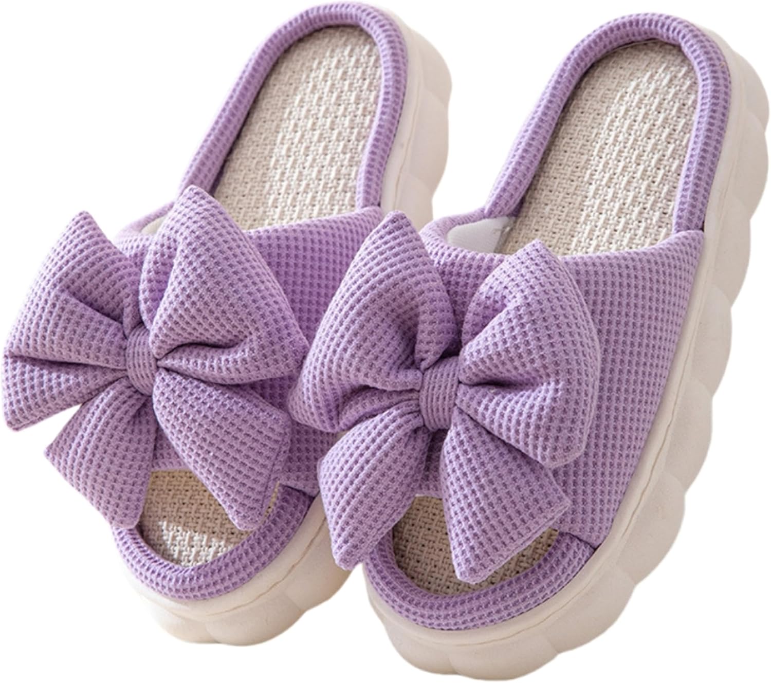 

Домашние тапочки с бабочками из хлопка и льна. Сезонные тапочки для мужчин и женщин. Тапочки из хлопка и льна Lryaoan, фиолетовый