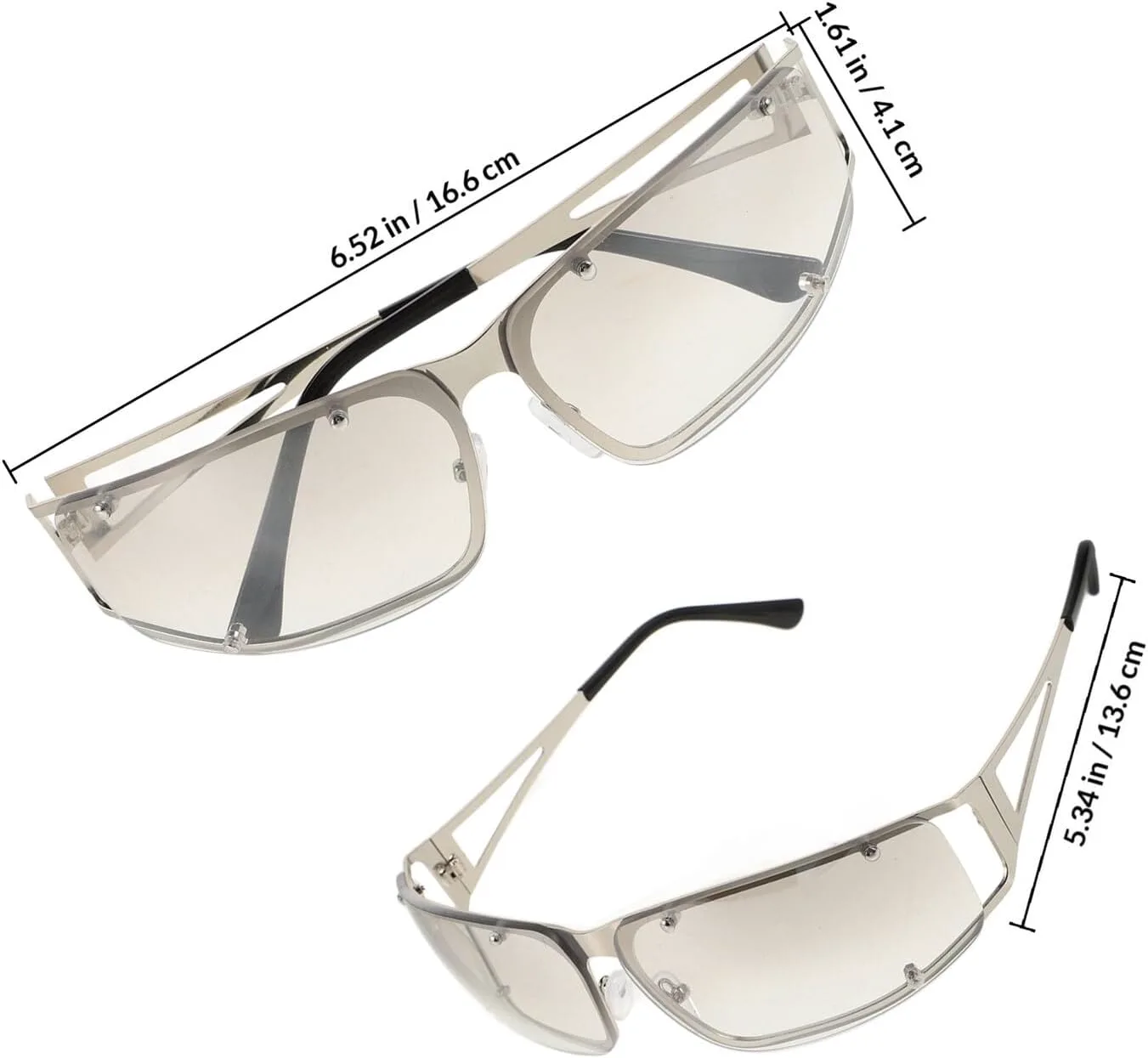 

Солнцезащитные очки OKUMEYR, женские, металлическая оправа, серебристый ажурный дизайн, градиентные белые линзы. Для активного отдыха, вождения и фестивалей