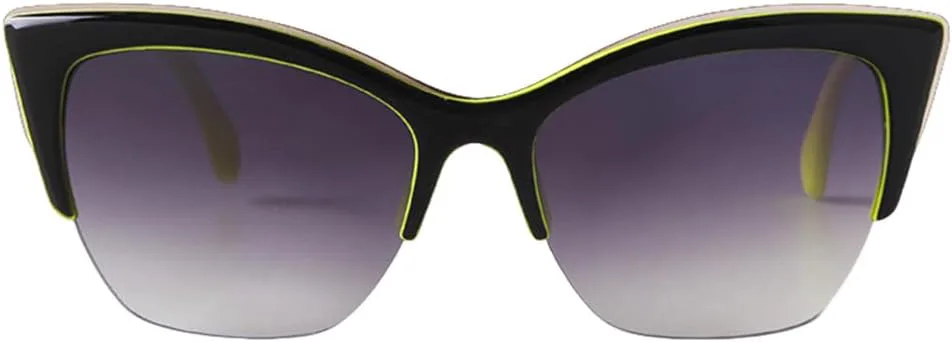 

Винтажные женские солнцезащитные очки «кошачий глаз», полуободковые, модные очки для мужчин и женщин, унисекс, защита от УФ-излучения UV400 HVTVTLA, C7 Green