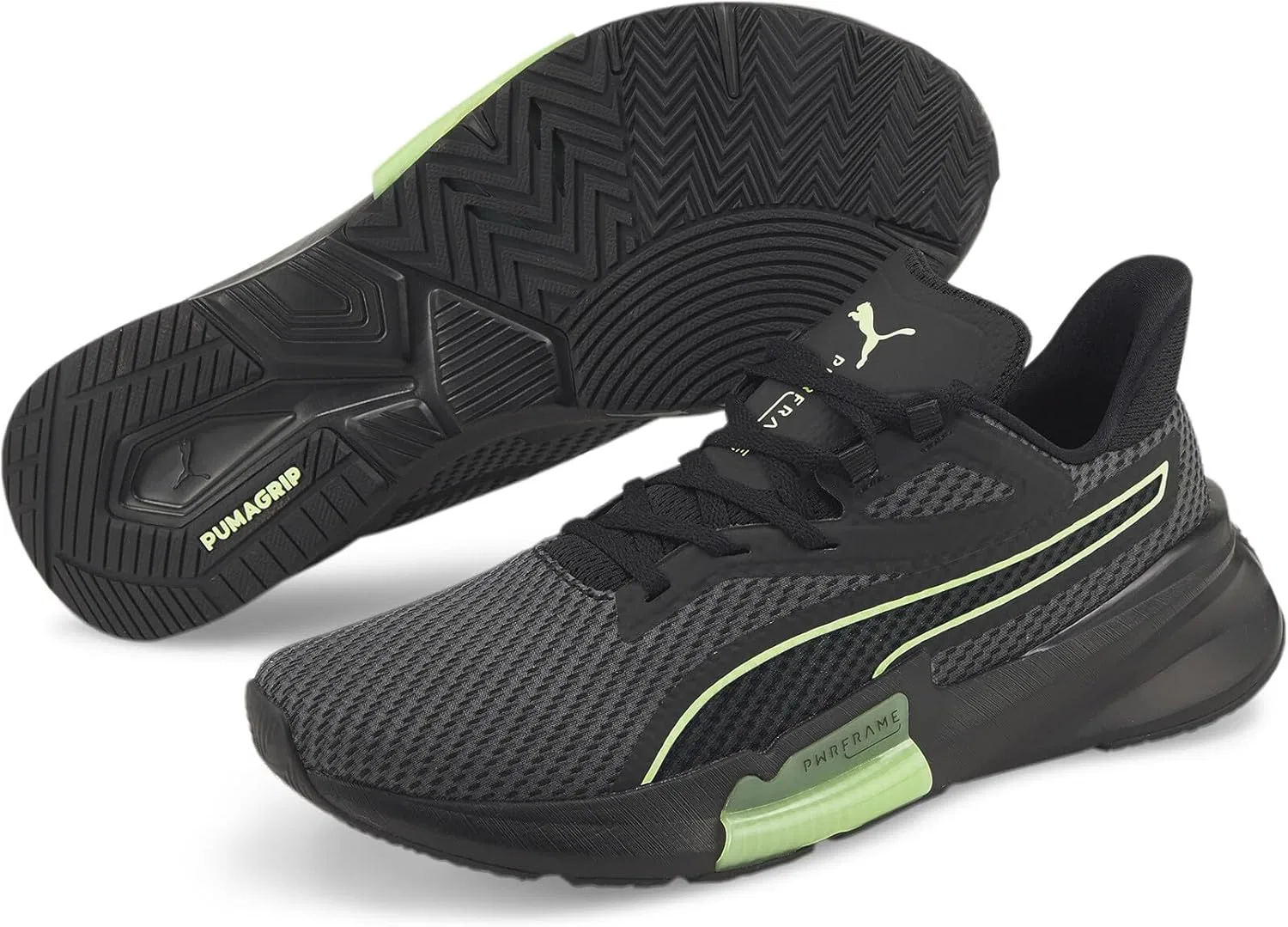 Гимнастические кроссовки PUMA Men's Pwrframe Tr, Puma Black Fizzy Lime — фото 2