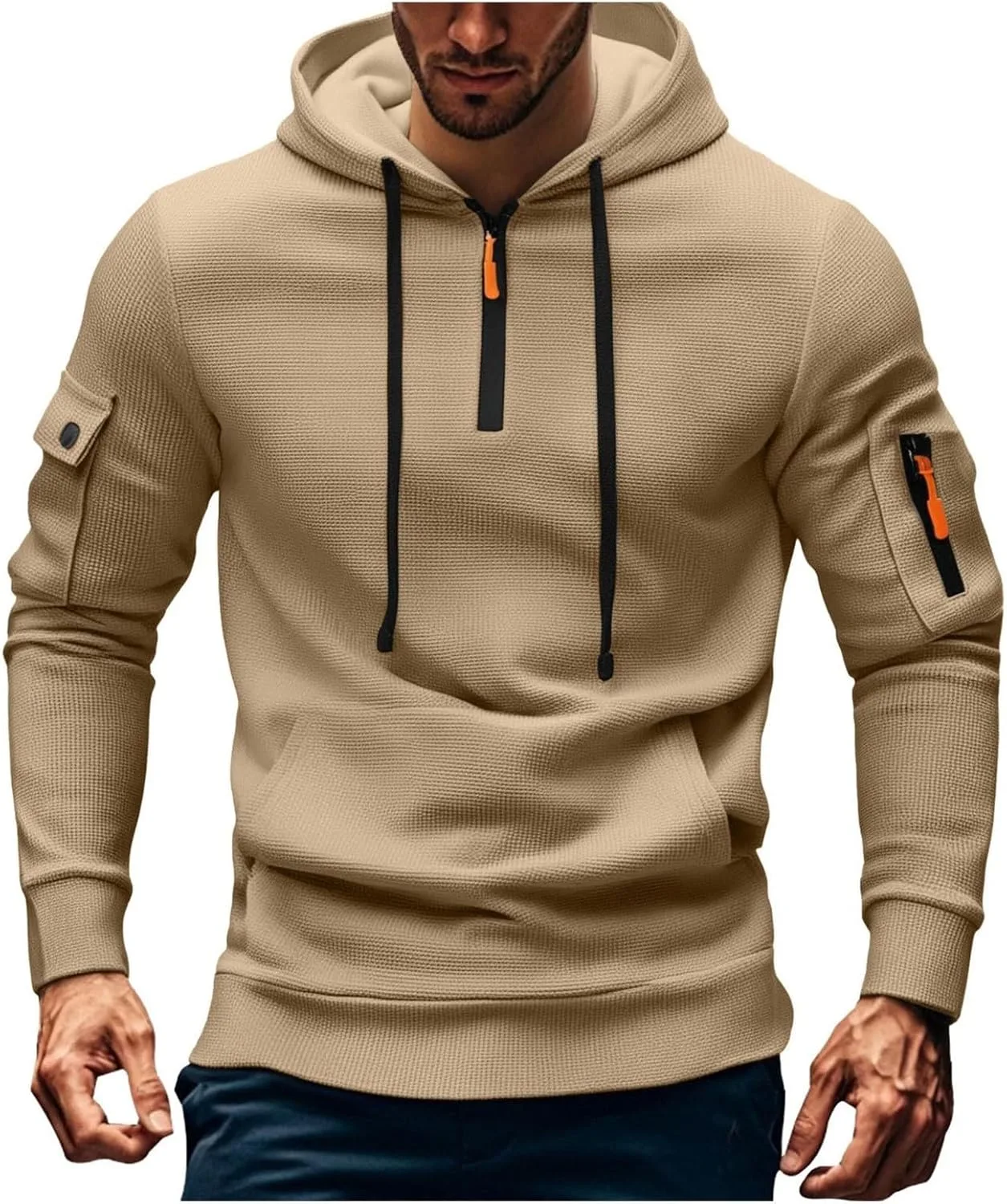 

Куртка-толстовка Quarter Zip Tactical для мужчин Big and Tall с капюшоном и карманами