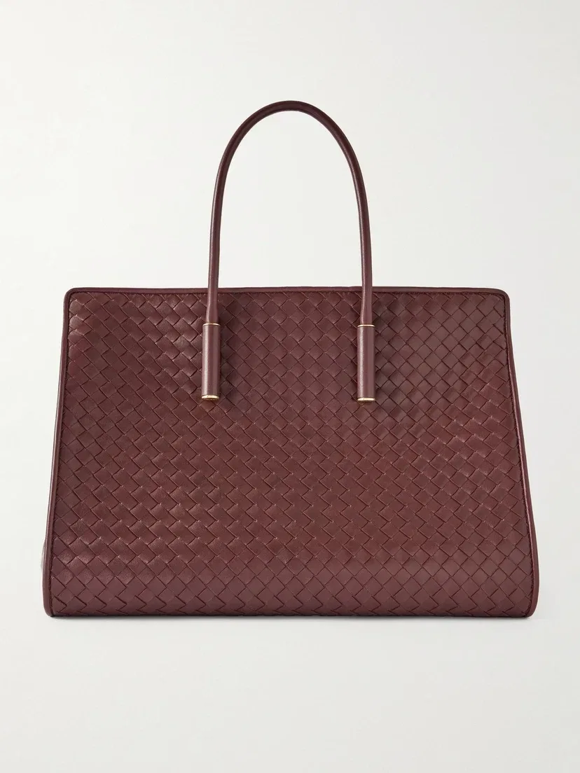Сумка-тоут из кожи Intrecciato Barbara BOTTEGA VENETA, бордовый