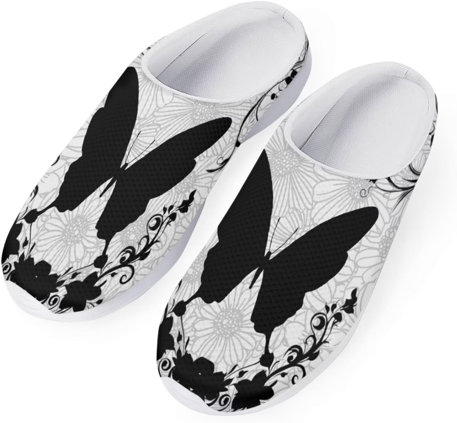 

Женские мюли Forchrinse South Indian Aztec с полоской, тапочки на плоской подошве с поддержкой свода стопы, для ходьбы, садовые сабо, легкие, Butterfly Flower