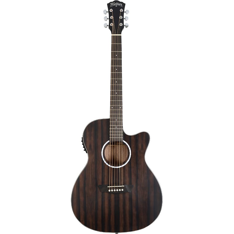 

Акустическая гитара Washburn DFEACE Deep Forest Ebony Ace Grand Auditorium Acoustic Electric Guitar, Striped Ebony