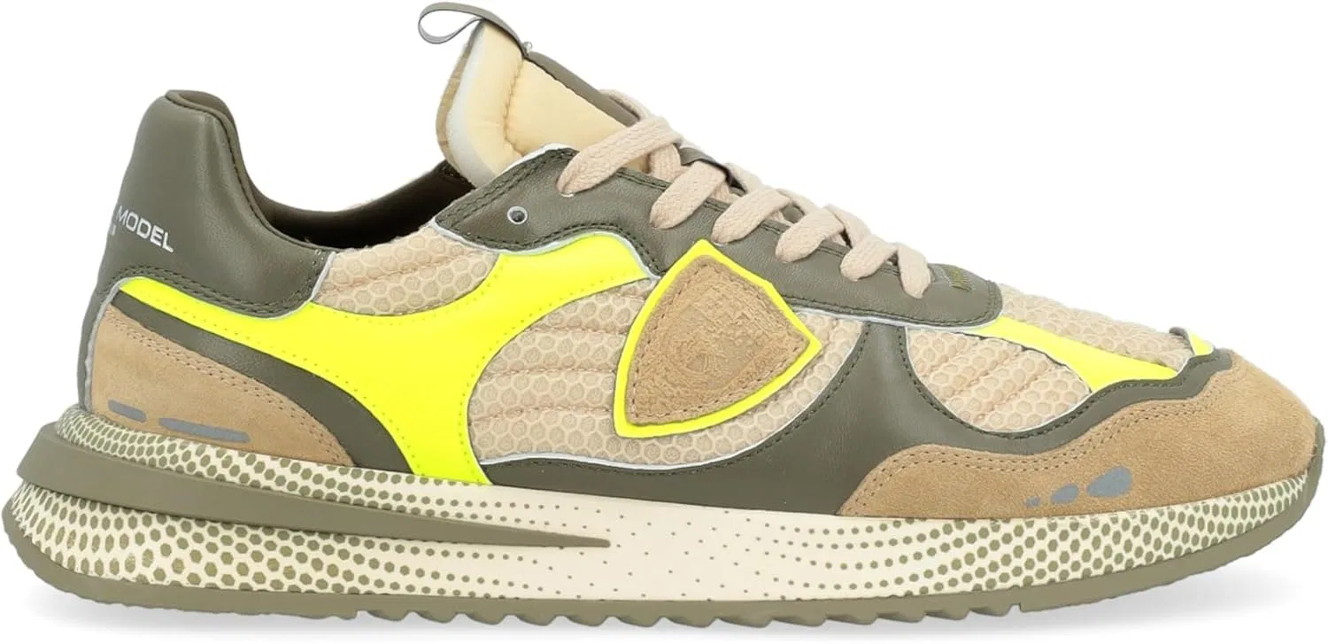 Кроссовки PHILIPPE MODEL Olympique из сетки и кожи - цвет «хаки»