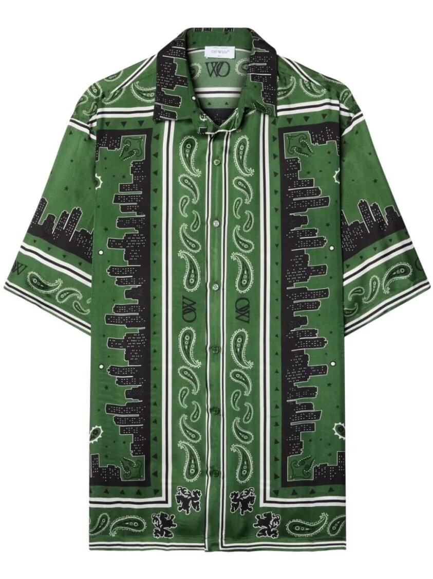 

Рубашка с логотипом Off-White, зеленый