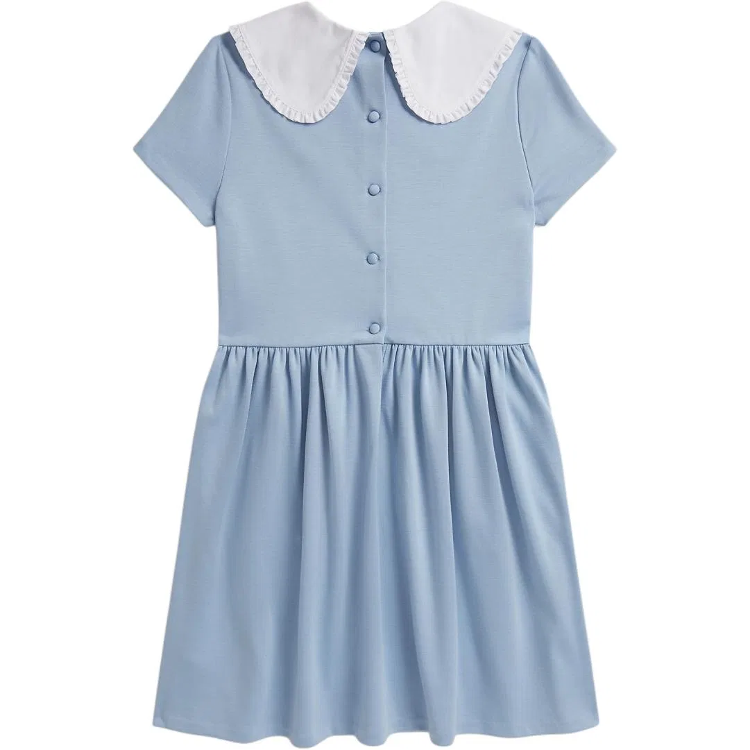 Платье детское crew neck moderate mid length Polo Ralph Lauren, Blue — фото 3