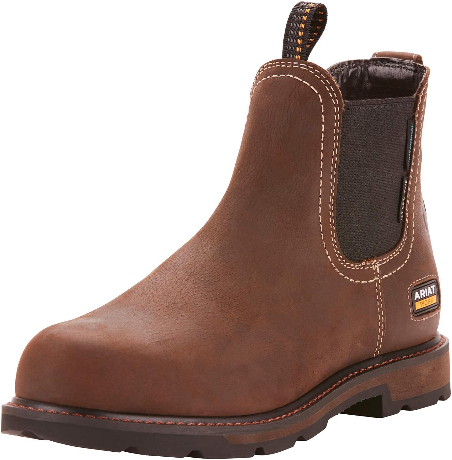 Мужские ботинки Ariat Groundbreaker Chelsea с защитным стальным носком и водонепроницаемой отделкой, темно-коричневый — фото 2
