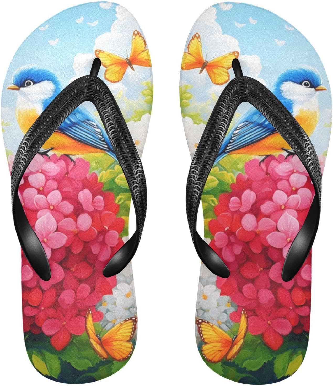 

Женские и мужские шлепанцы с красивыми бабочками, женские слайды, мужские сандалии, душевые тапочки, летние нескользящие шлепанцы для бассейна, пляжа и ванной Mnsruu, Bird A17465