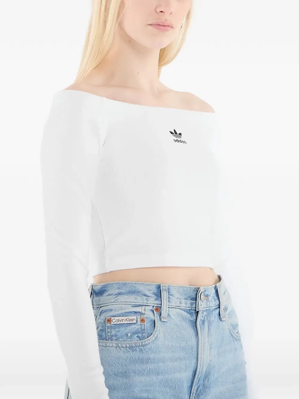 Футболка Ess rib ls Adidas, белый — фото 4