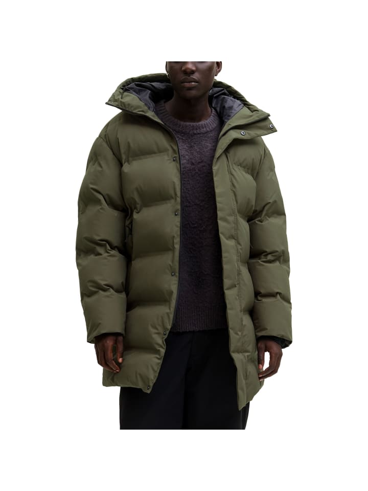 

Длинная стеганая куртка JCOFUSION цвета хаки Jack and Jones