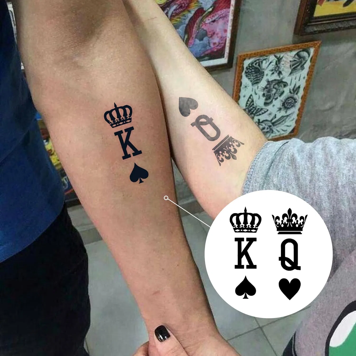 Временные татуировки UBICA Queen & King, 2 шт, водостойкие — фото 3