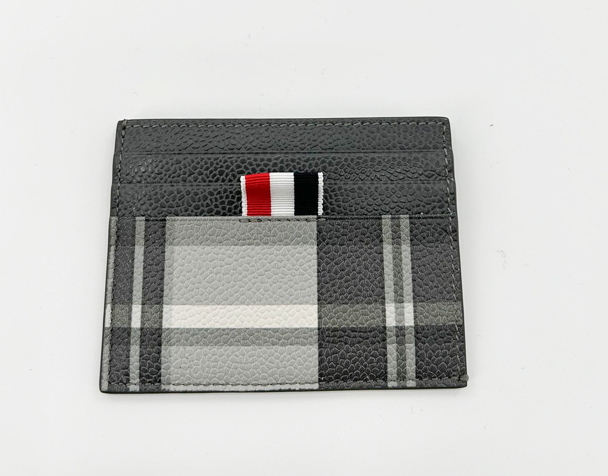 

Визитница из кожи Thom Browne Plaid - серая