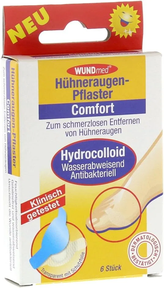 Гидроколлоидные пластыри Comfort от мозолей, 6 шт. ‎Hühneraugenpflaster