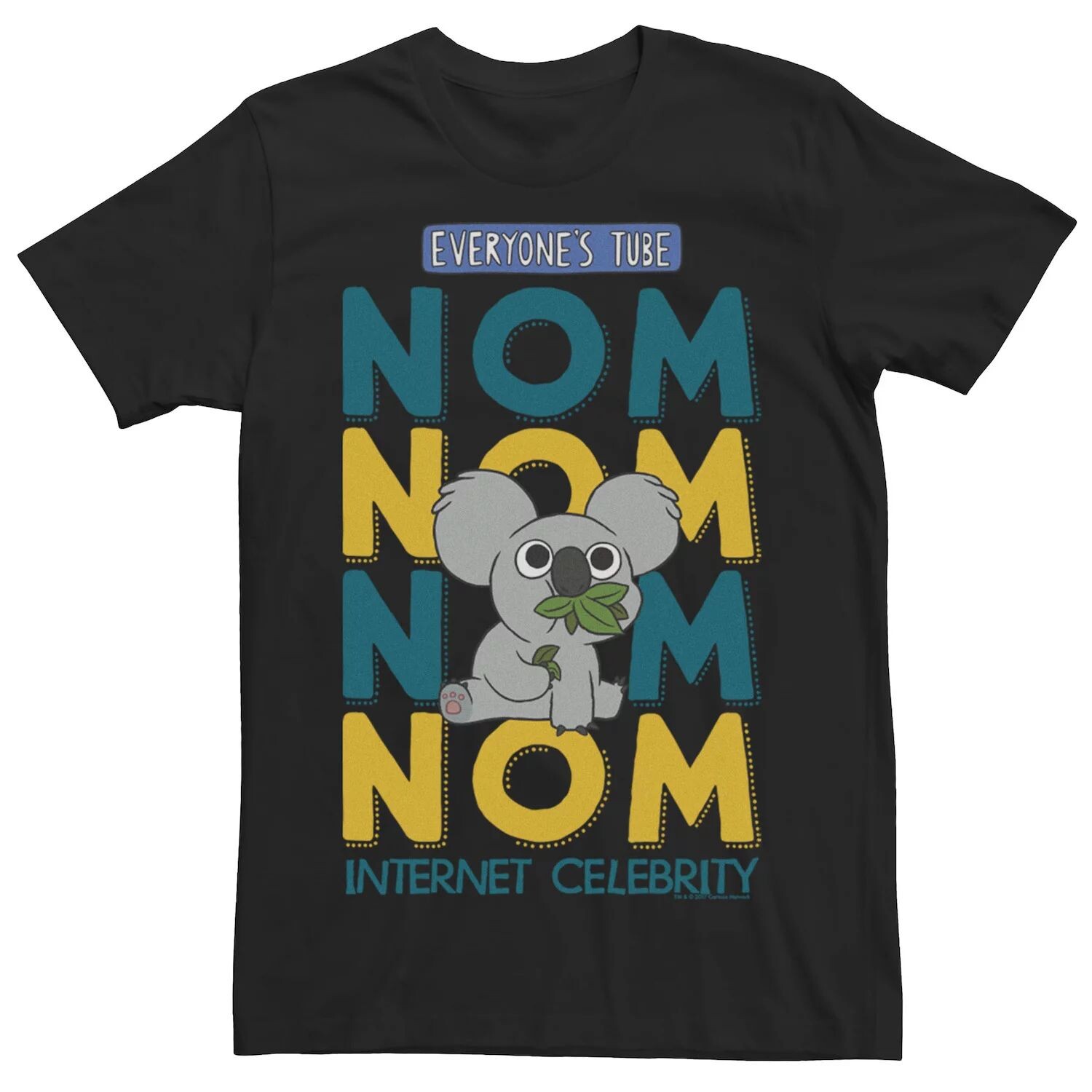 

Мужская футболка Cartoon Network We Bare Bears Nom Nom с цветами интернет-знаменитостей Licensed Character, черный