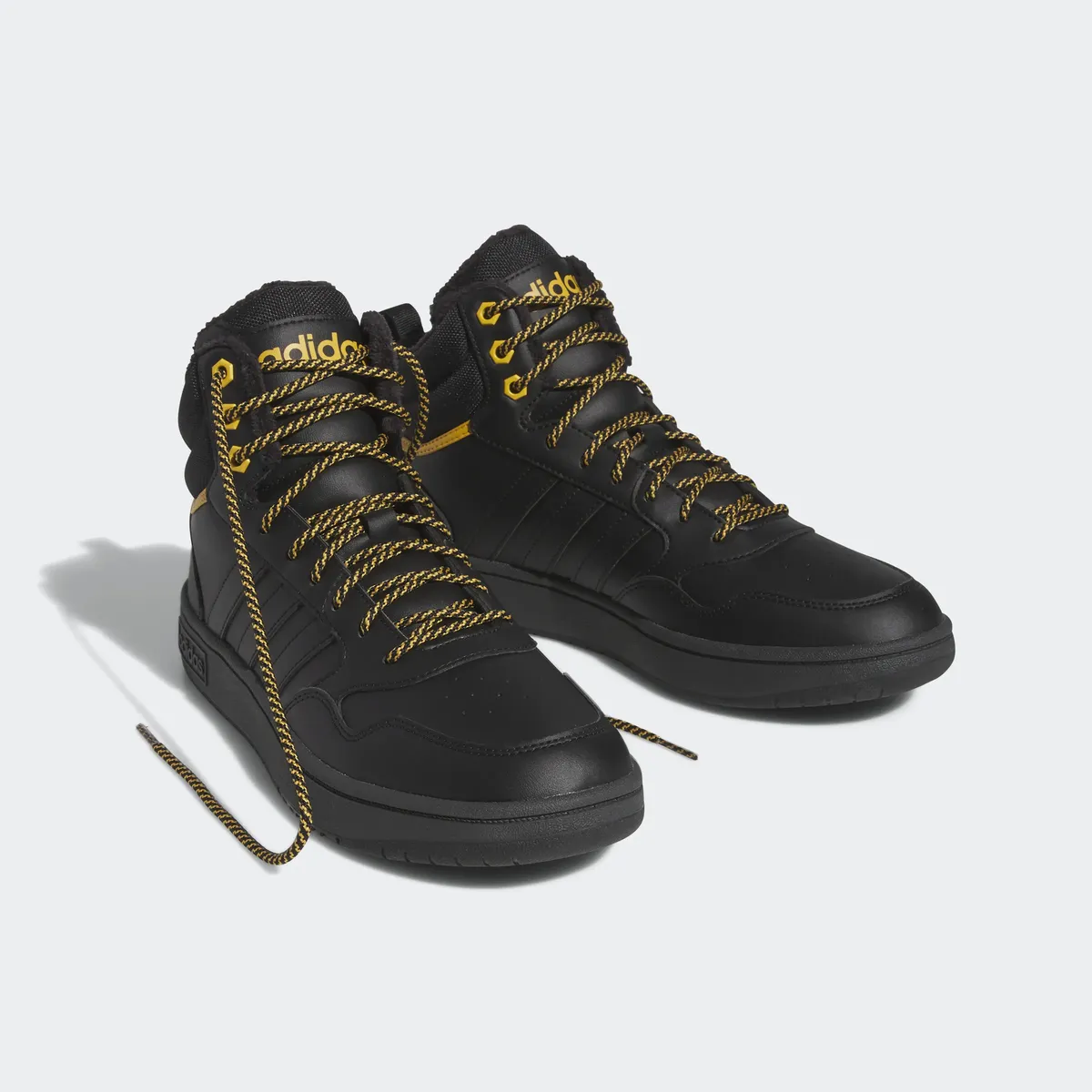 

Спортивные кроссовки adidas "HOOPS 3.0 MID LIFESTYLE BASKETBALL CLASSIC МЕХОВАЯ ПОДКЛАДКА ЗИМНИЕ" Adidas Sportswear, цвет Core Black / Core Black / Preloved Yellow