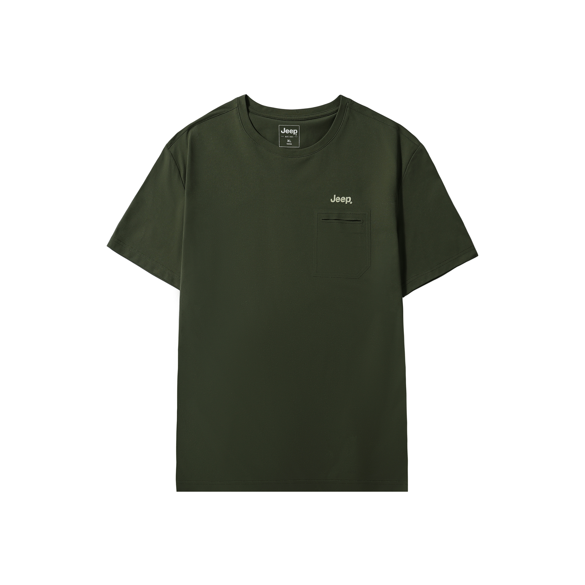 

Футболка Unisex Crew Neck тонкая прямая посадка Jeep, army зеленый 057 (quick dry ice cool cotton fabric)