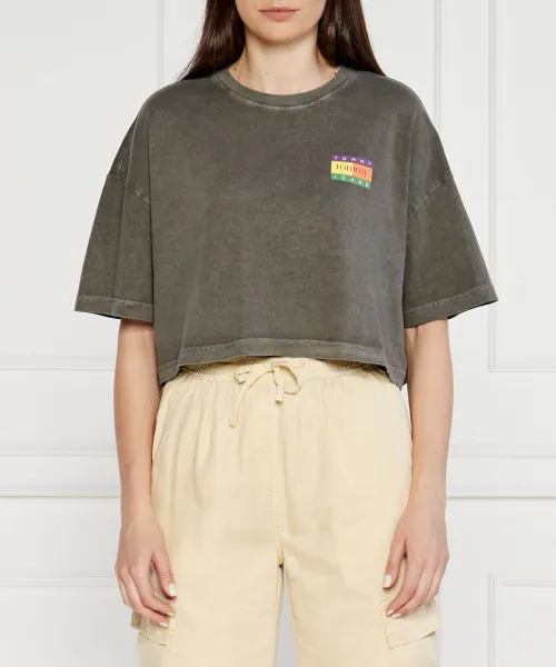 

Футболка Cropped fit Tommy Jeans, серый