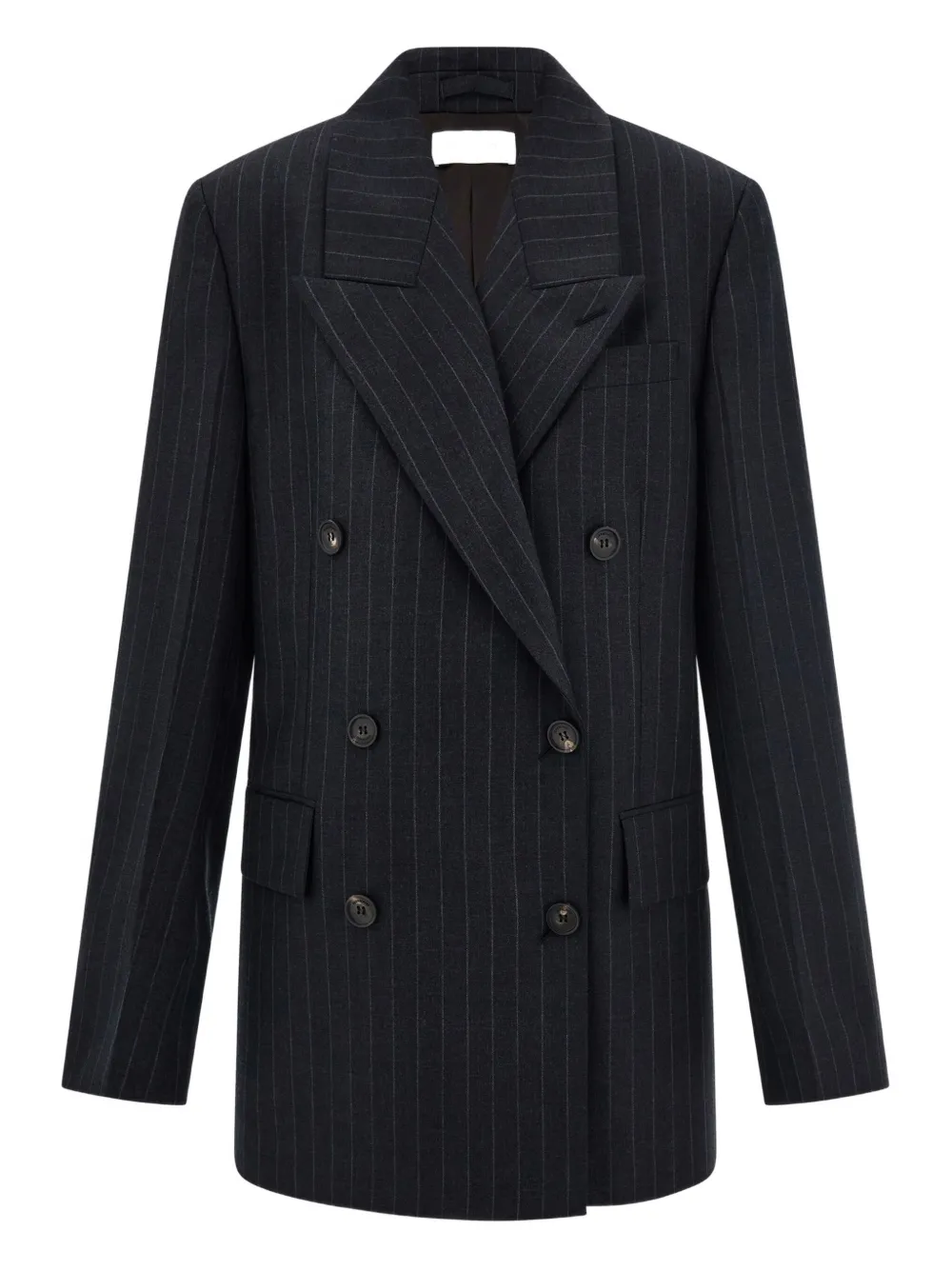 

Двубортный пиджак в полоску Ferragamo, черный