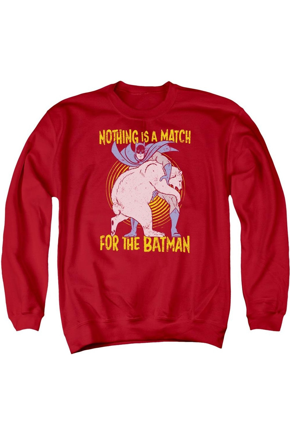 

Толстовка Batman Bear Wrestling для взрослых с круглым вырезом Gildan, красный