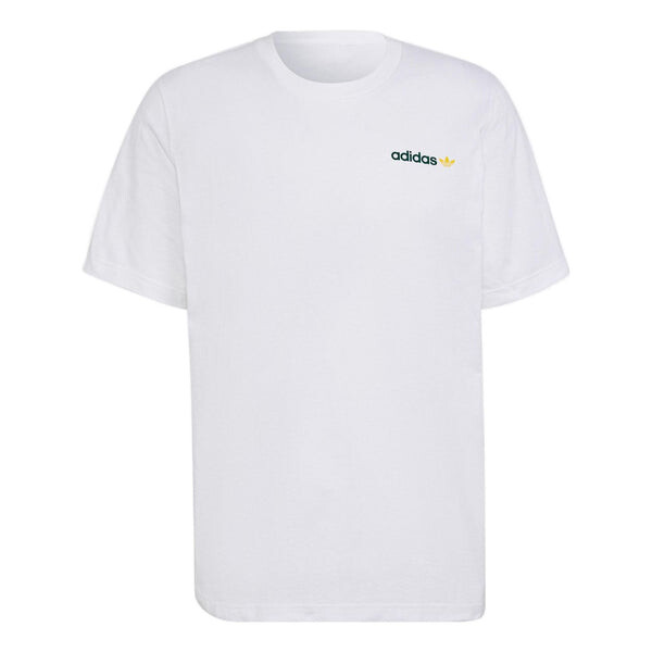 

Футболка Men's adidas originals Back Sailboat Pattern Alphabet Printing Loose Round Neck Short Sleeve White T-Shirt, мультиколор