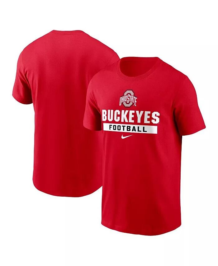 

Мужская футбольная футболка Scarlet Ohio State Buckeyes Nike, красный