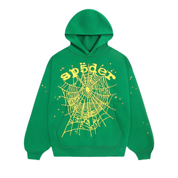 

Худи Sp5der Star Og Web V2 Hoodie 'Slime Green', зеленый