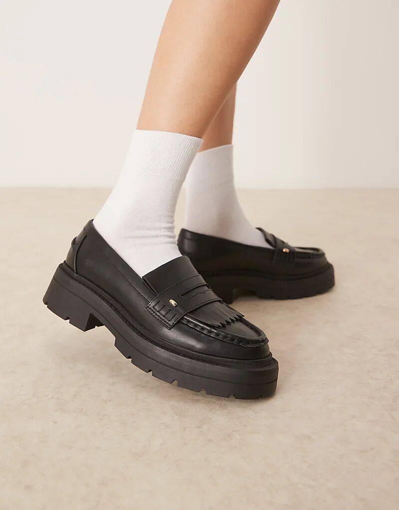 Черные мокасины Monty с массивной бахромой от ASOS DESIGN