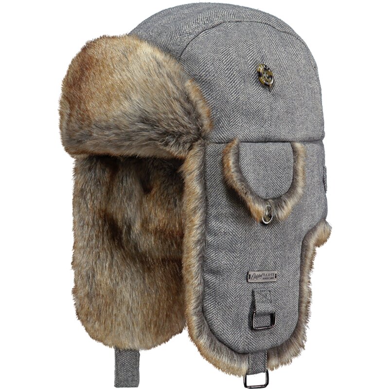 

Шапка/Меховая шапка/шапка пилота-камикадзе Barts, серый