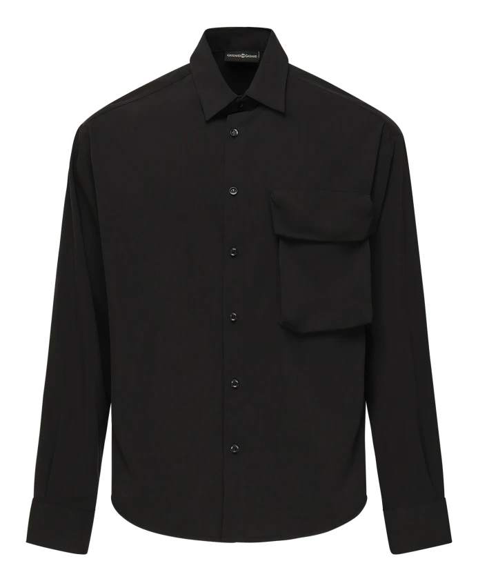 

Черная рубашка с короткими рукавами на пуговицах Giuliano Galiano, черный