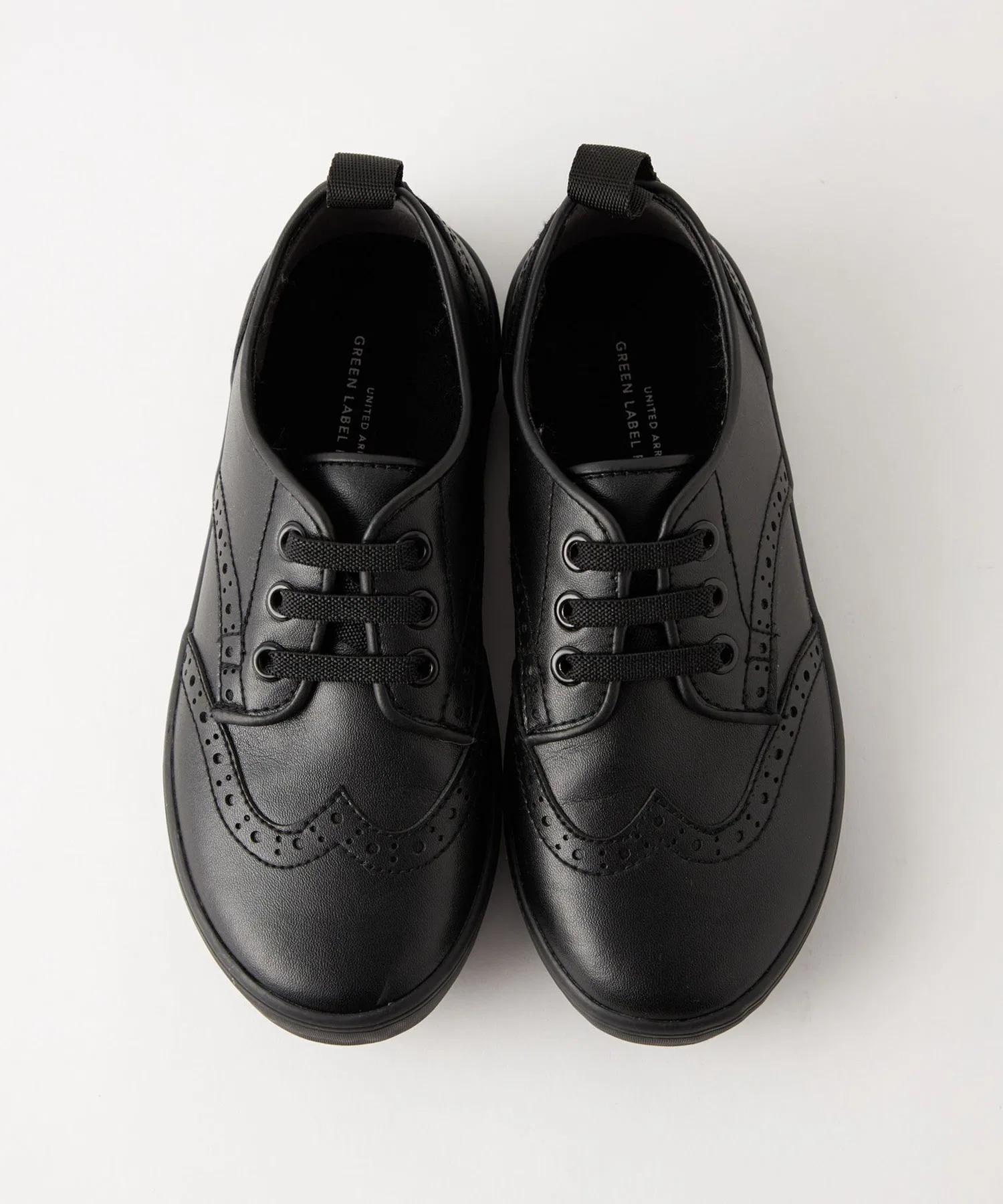 Детские туфли Green label relaxing с узором Wingtip чёрные