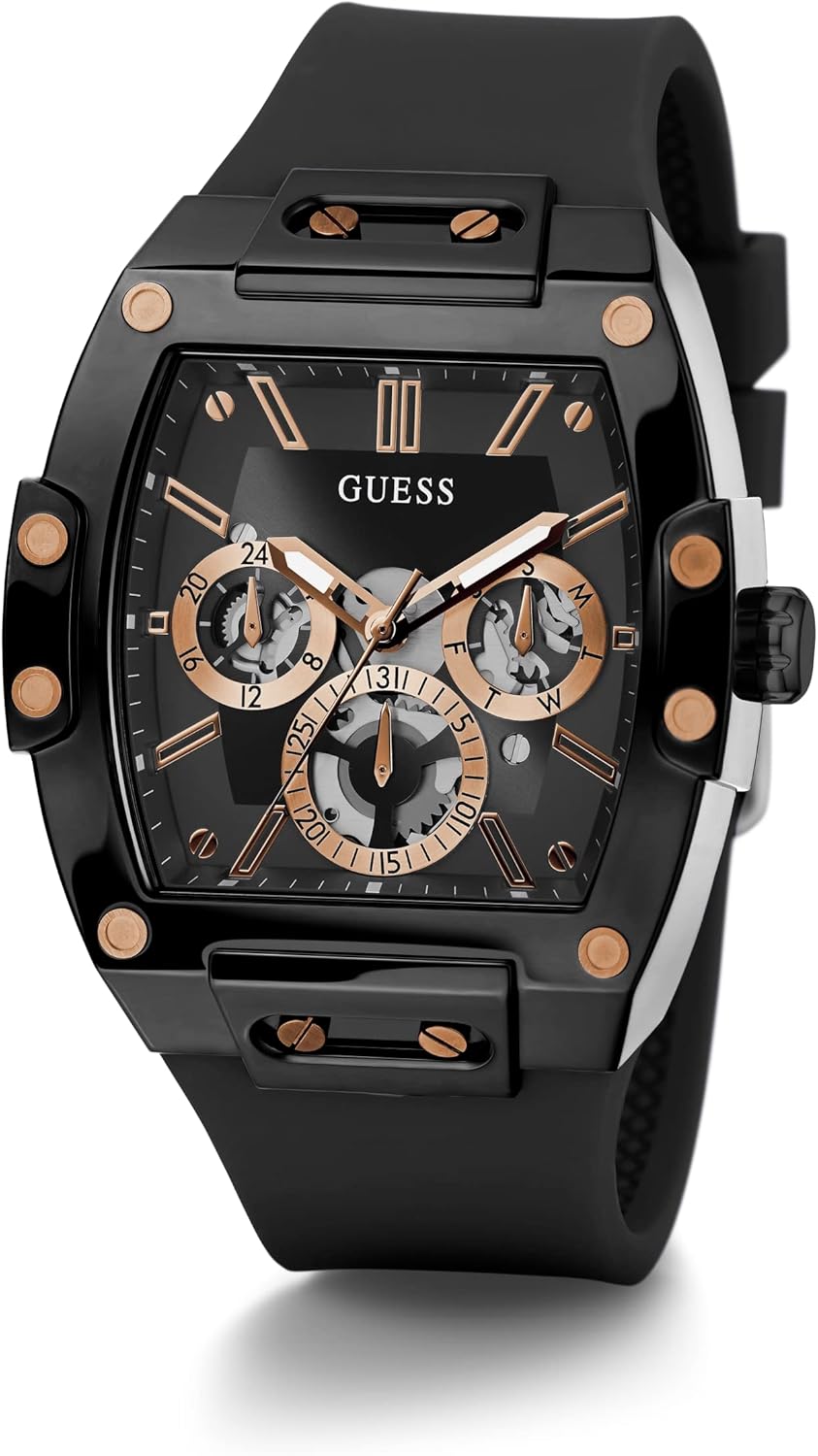 

GUESS Мужские часы Trend Tonneau 43mm, Black/Black/Bronze/Black