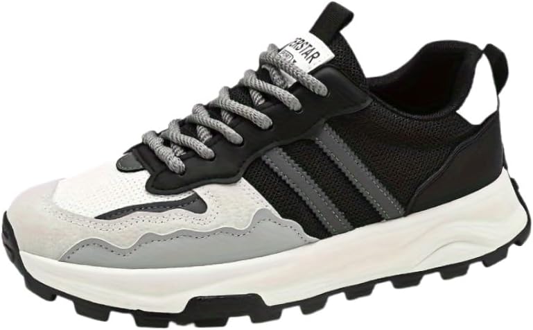 

Мужские стильные спортивные кроссовки в стиле ретро- дышащие, противоскользящие, на толстой подошве, повседневные. Прочная подошва из ПВХ и тканевая подкладка, низкий дизайн на шнуровке Clolinde, черный