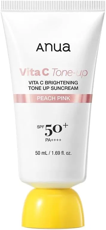 Солнцезащитный крем ANUA Vitamin C Tone Up Suncream SPF50+ PA+++, 50 мл, розово-бежевый