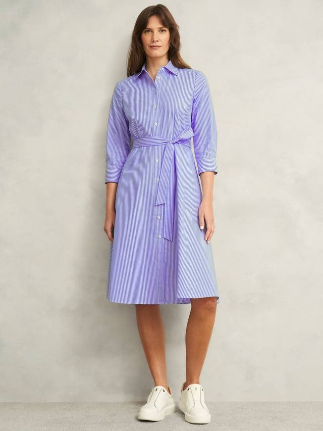 

Миниатюрное платье-рубашка в полоску от харлоу Hobbs, цвет Blue/Ivory