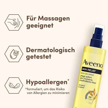 Спрей-масло для тела Skin Relief с маслом овса и маслом жожоба для очень сухой чувствительной кожи Aveeno — фото 3