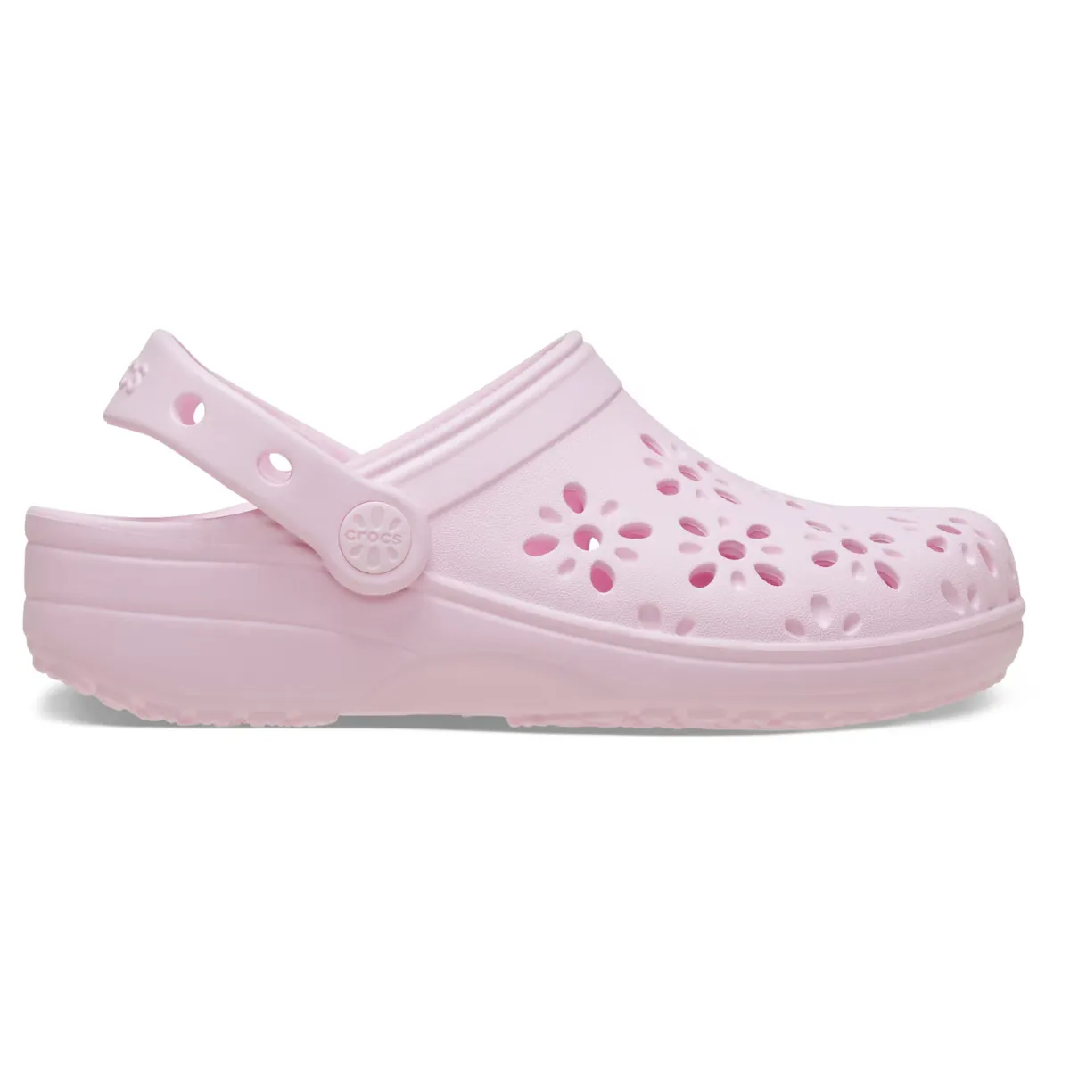 

Детские классические цветочные вырезанные сабо K Crocs Clogs, розовый