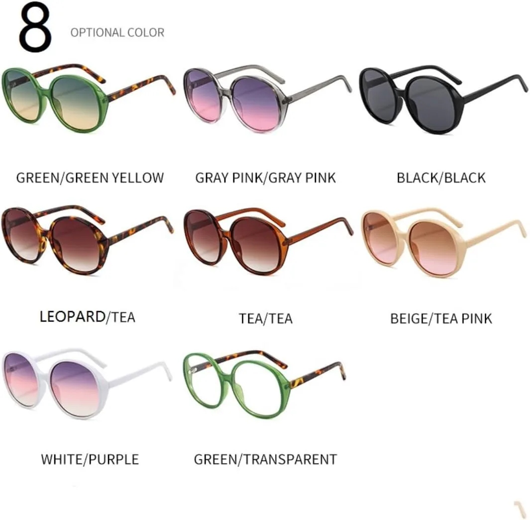 

Солнцезащитные очки для мужчин и женщин - защита UV400 - круглые овальные линзы с градиентом для занятий спортом на открытом воздухе и вождения DSVIGF, Grey