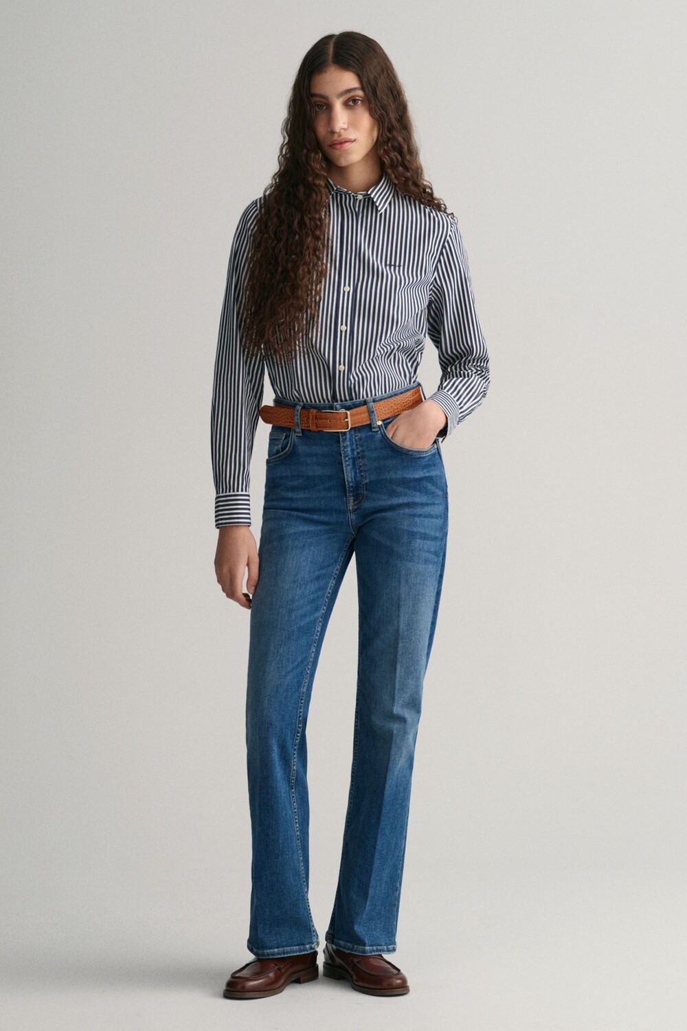 

Рубашка Gant из поплина в полоску GANT, синий