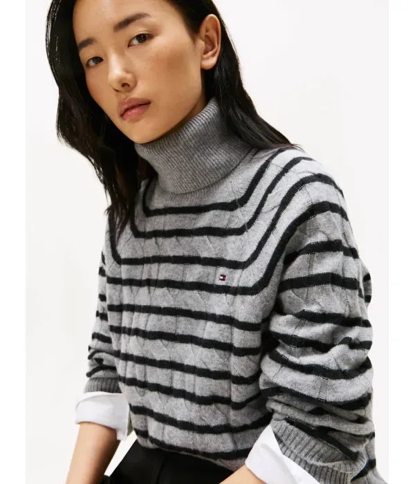 Шерстяная водолазка loose fit Tommy Hilfiger, серый — фото 4