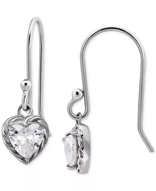 

Серьги-Сердечки из кубического циркония, эксклюзивно в Macy's Giani Bernini, silver