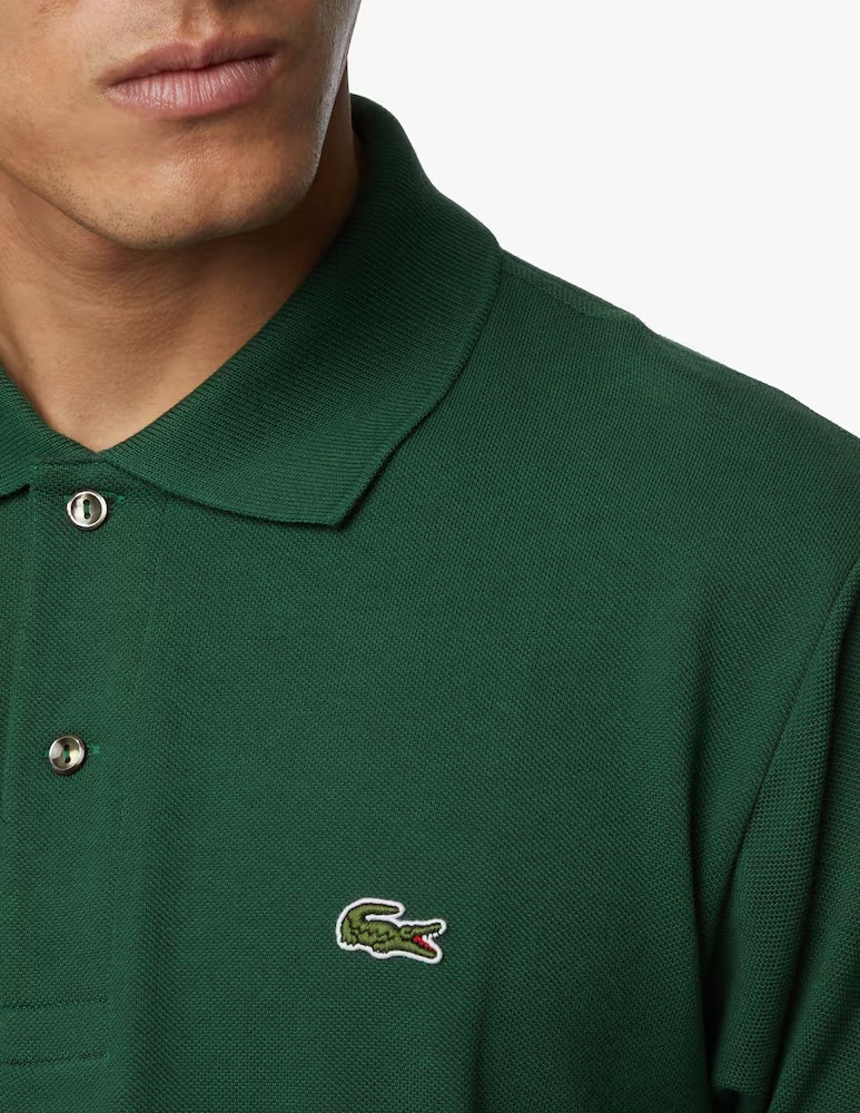 Поло с короткими рукавами классического кроя Lacoste, зеленый — фото 3