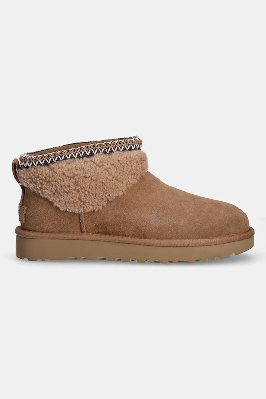 Угги утепленные UGG Classic Ultra Mini Maxi Curly, коричневый — фото 2