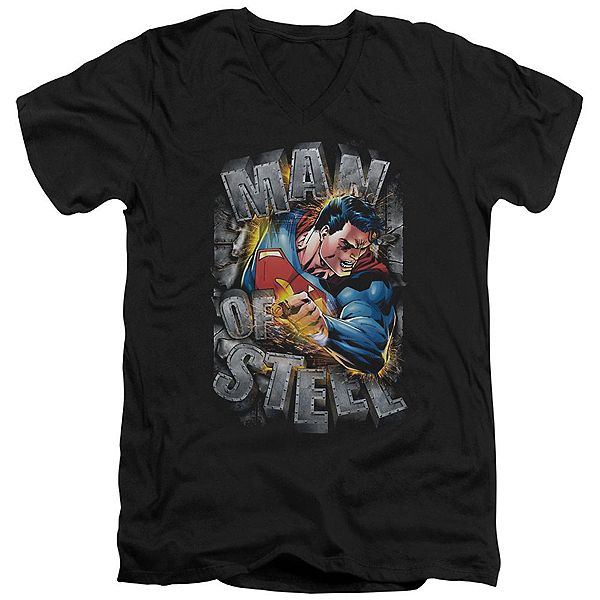 

Футболка V-образного выреза Superman ripping steel Licensed Character